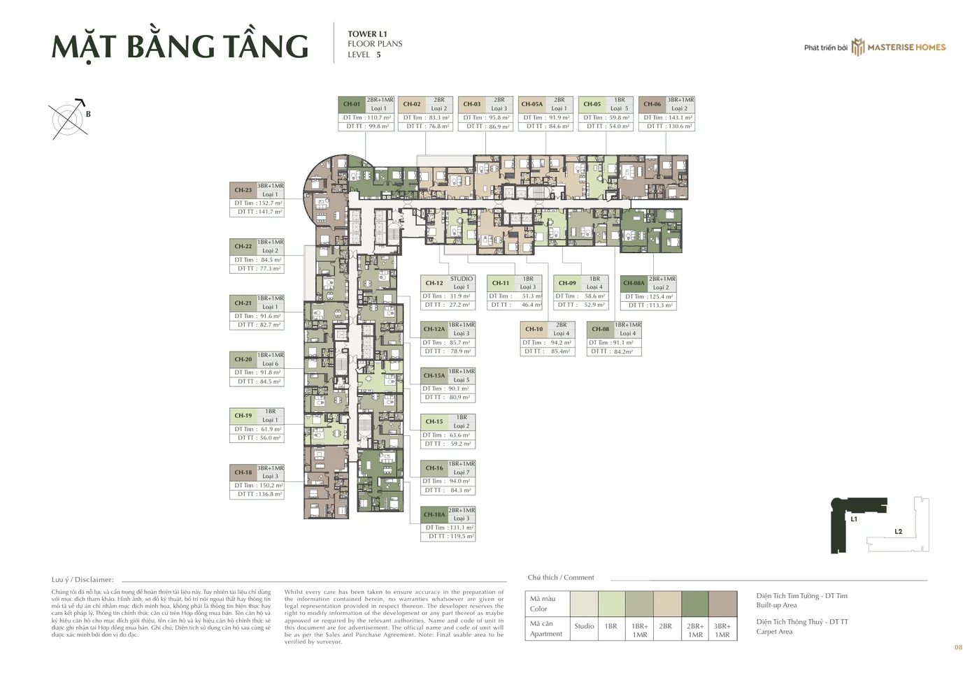Mặt bằng tầng điển hình tòa L1