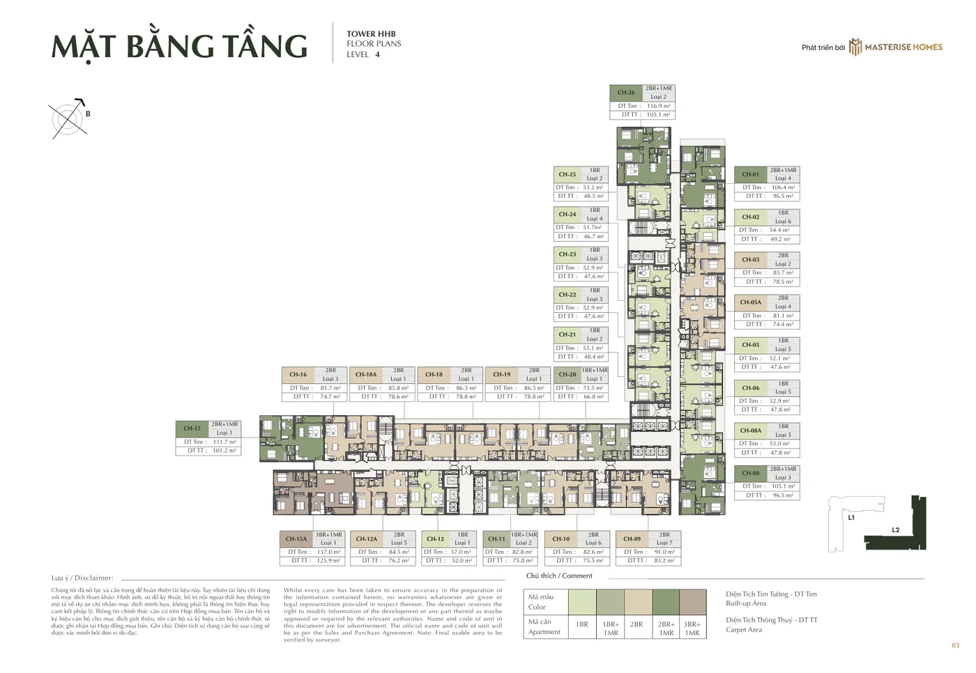 Mặt bằng tầng điển hình tòa L2