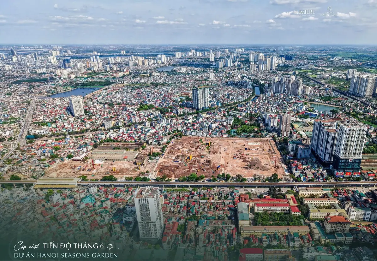 Ảnh thực tế công trường dự án, có ghi ngày cập nhật trên ảnh